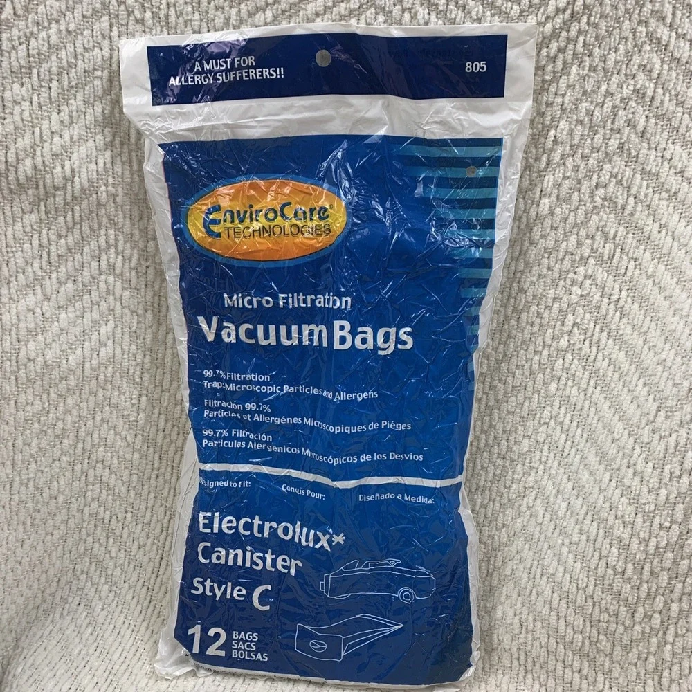12 Electrolux Allergy Micro filtration Canister Style C Vacuum Bags‎ Envirocare